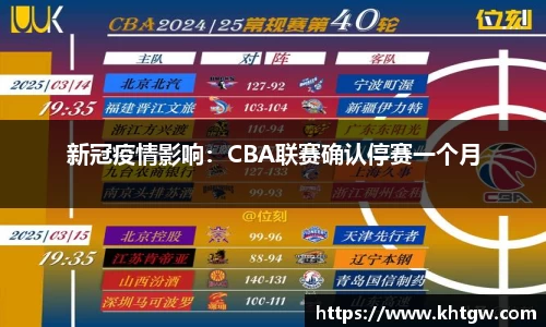 新冠疫情影响：CBA联赛确认停赛一个月