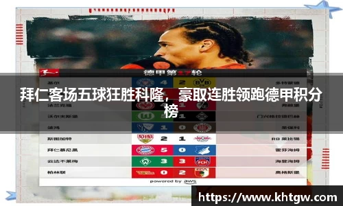 拜仁客场五球狂胜科隆，豪取连胜领跑德甲积分榜